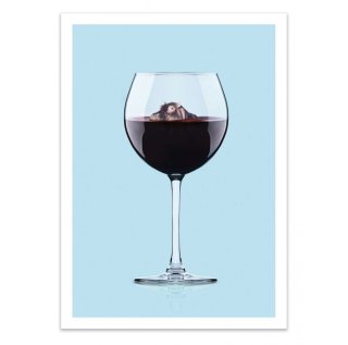Affiche Vin rouge Hippo 50x70cm