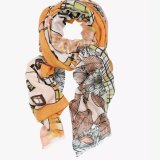 Foulard Modal et Soie - Orangé/Rosé